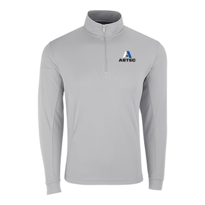 Men's Grey 1/4 Zip Tech Pullover product image on white background
