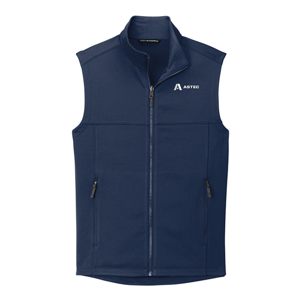 Men's River Blue Navy Fleece Vest product image on white background