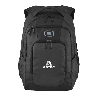 Black IGIO/Logan backpack with white ASTEC logo