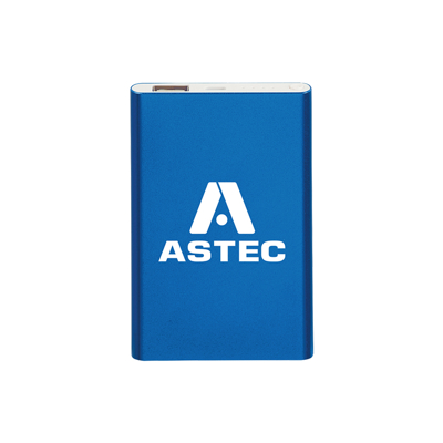 Blue Astec Slim Power Bank Image on white background