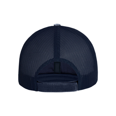 Heather Grey/Navy Patch Hat Front Image on white background