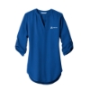 ASTEC branded women’s tunic blouse in true blue with V-neck and roll-tab sleeves