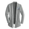 ASTEC logo heather grey open-front cardigan with shawl collar and pockets